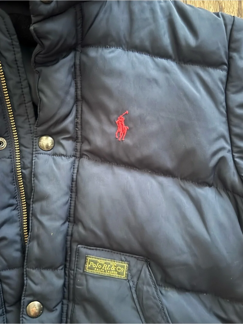 Polo Ralph Lauren Boy's Navy Blue Detachable Hood Down Puffer Coat Size 4T